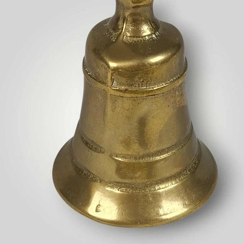 Brass Hand Bell Gold Vintage Style Service Dinner Bell Victorian Dark Academia